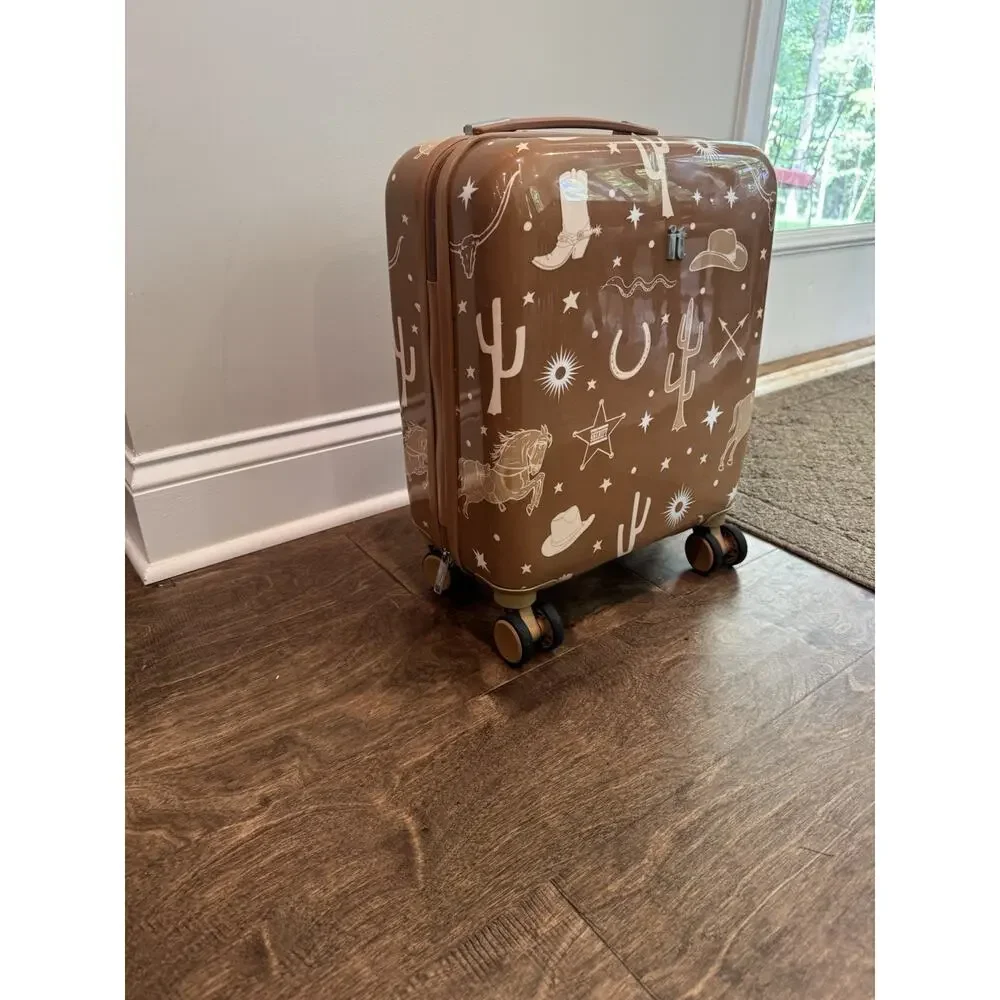 Metalik Western Cowboy print hard-sided carry-on from the brand it luggage RARE